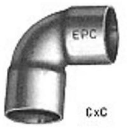 Picture of Wrot-Copper Pressure-Rated 90°-Elbow Close Ruff C x C 3/8" Material