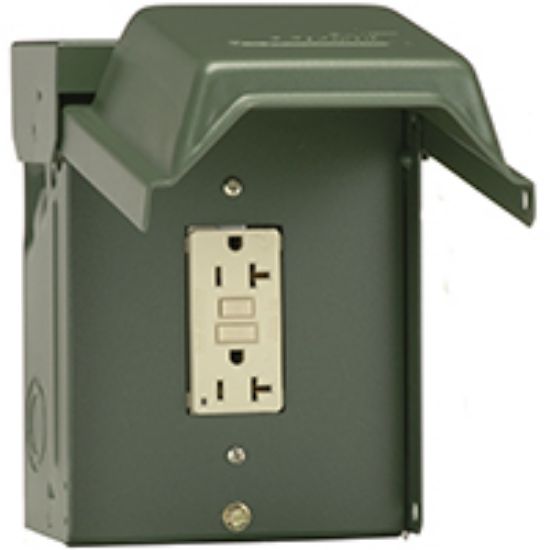 Picture of Power Outlet 20-Amp WithGalvanized Box Green Galvanized