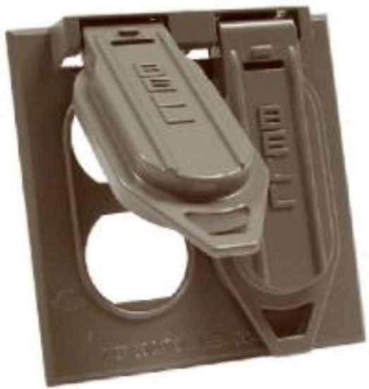 Picture of Gray Weather-Proof 2-Gang Snap Outlet-Cover