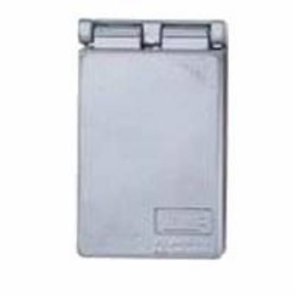 Picture of Weather-Proof Vertical Electrical-Box-Cover Aluminum GFCI White