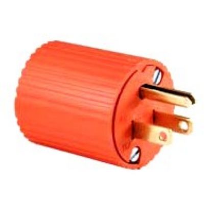 Picture of Electrical-Plug 15 Amp 2-pole 3-wire Thermoplastic-rubber Orange