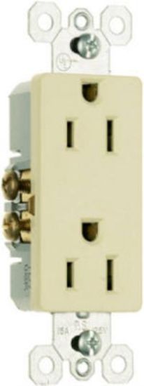 Picture of Electrical-Outlet Decora-Style Duplex-Receptacle Ivory 15-Amp