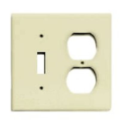 Picture of Combination-Toggle-Duplex Receptacle Ivory Wall-Plate