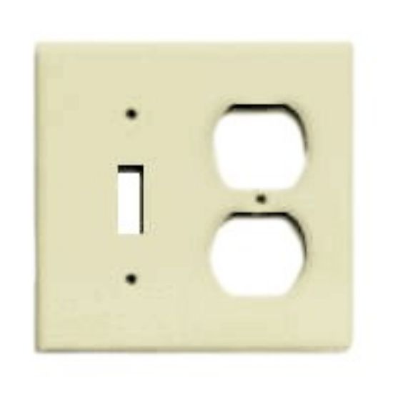 Picture of Combination-Toggle-Duplex Receptacle Ivory Wall-Plate