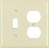 Picture of Combination-Toggle-Duplex Receptacle Ivory Wall-Plate