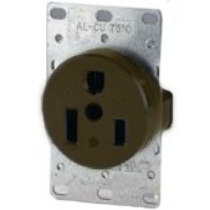 Picture of Outlet Flush-Mount 50A 250-Volt Double-Pole 3-Wire Grounding Brown