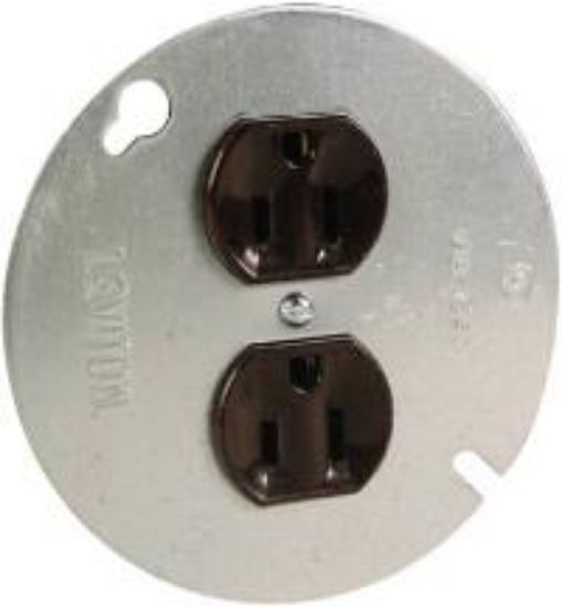 Picture of Electrical-Outlet Round Metal Duplex-Receptacle