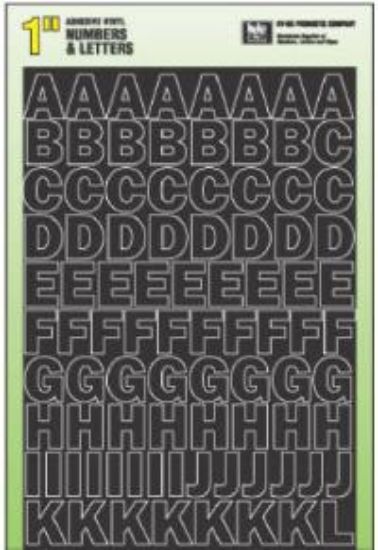 Picture of 1" Black Numb/Letter Set