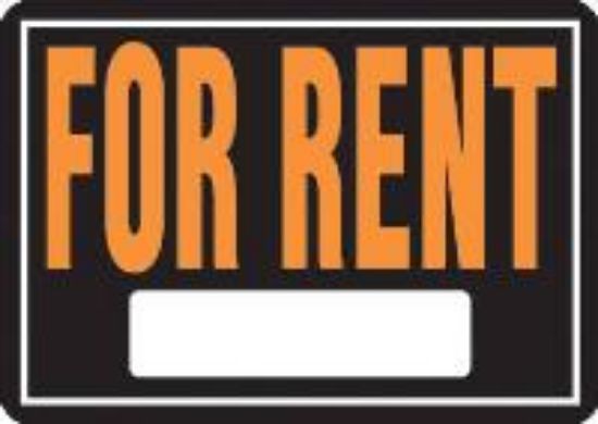 Picture of Sign "For Rent" Black/Orange Aluminum 10" x 14"
