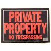 Picture of Sign "Private Property No Trespassing" Black/Orange Aluminum 10" x 14"