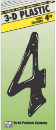 Picture of 4" Black Plastic Number 4