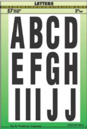 Picture of 3" B/W Vinyl Adhesive-Sign Letter Set