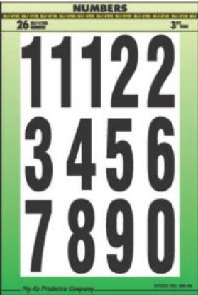 Picture of 3" Black-&-White Number Set