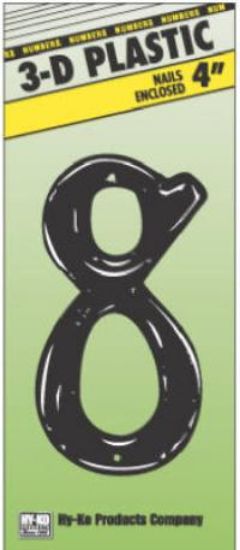 Picture of 4" Black Plastic Number 8