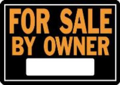 Picture of Sign "For Sale By Owner" Black/Orange Aluminum 10" x 14"