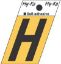 Picture of 1-1/2" Aluminum Adhesive Letter H