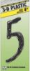 Picture of 4" Black Plastic Number 5