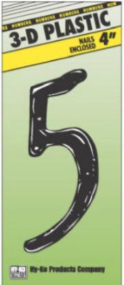 Picture of 4" Black Plastic Number 5