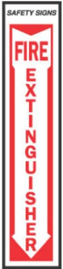 Picture of Fire-Extinguisher Sign Down Arrow 4" x 18"