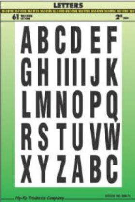 Picture of 2" B/W Vinyl Adhesive-Sign Letter Set