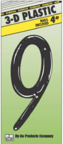 Picture of 4" Black Plastic Number 9