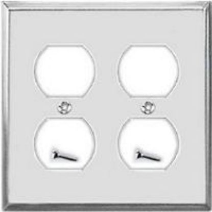 Picture of Wall-Plate 2 Duplex-Receptacle Chrome-plated Steel