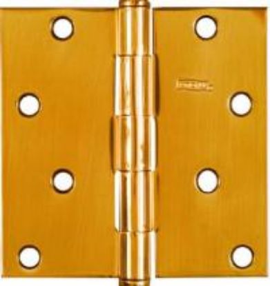 Picture of Door-Hinge Square-Corner Polished Brass 4"