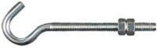 Picture of Hook-Bolt Machine-Thread w/ 2 Nuts Zinc-Plated 5/16" x 5"
