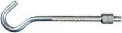 Picture of Hook-Bolt Machine-Thread w/ 2 Nuts Zinc-Plated 3/8" x 7"