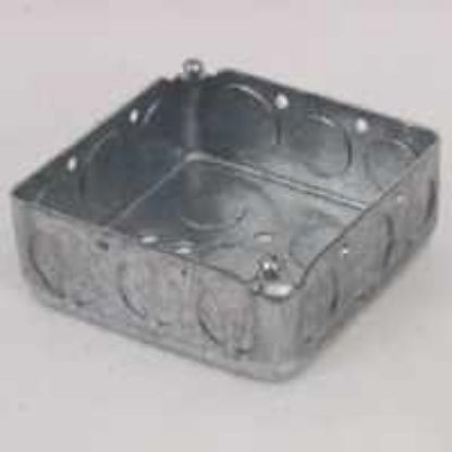 Picture of Electrical-Box Square Steel Drawn 4" X 1-1/2" 1/2"-3/4"-knockouts
