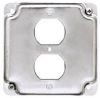Picture of Electrical-Box-Cover Square Steel 4" 1/2" Rise Duplex-Receptacle