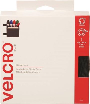 Picture of Hook-&-Loop Fastener-Tape Adhesive-Back Black 3/4"