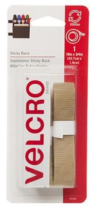 Picture of 3/4" x 18" Beige Hook-&-Loop Fastener-Tape Adhesive-Back
