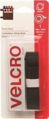Picture of Hook-&-Loop Fastener-Tape Adhesive-Back Sticky Back Black 3/4" x 18"