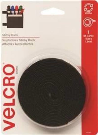 Picture of Hook-&-Loop Fastener-Tape Adhesive-Back Black 3/4"