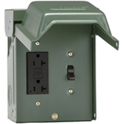 Picture of Power Outlet With Toggle-Switch 20 AGfci Duplex WithGalvanized Box Green Galvanized
