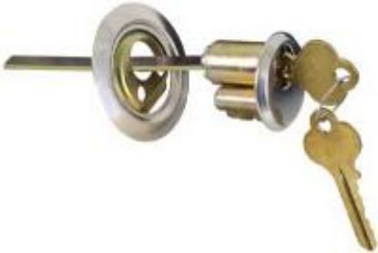 Picture of Rim-Cylinder Garage-Door Dead-Bolt Chrome