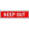 Picture of 2" x 8" Red Keep Out Sign