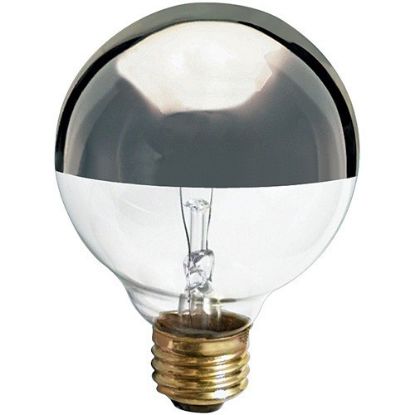 Picture of Light-Bulb Globe-Shape G-25 Silver-Crown on Clear-Glass