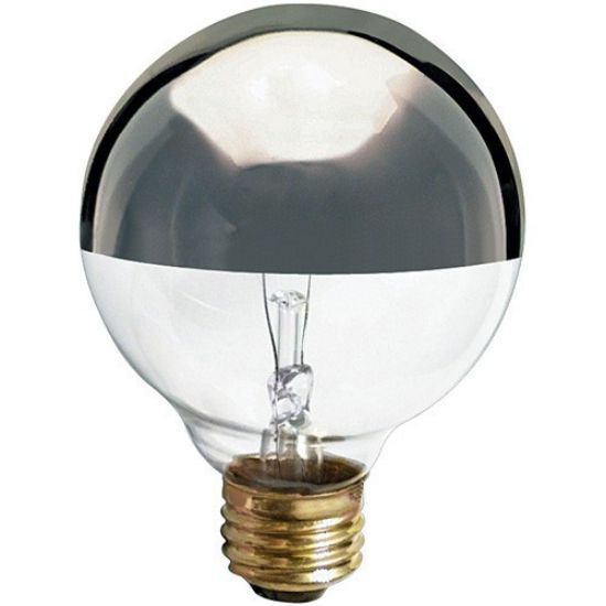 Picture of Light-Bulb Globe-Shape G-25 Silver-Crown on Clear-Glass