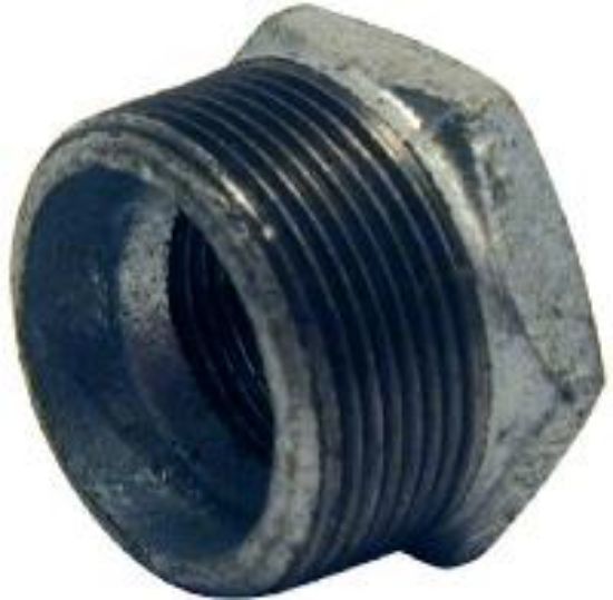 Picture of Hex-Bushing Galvanized-Plumbing Malleable-Iron Galvanized-Finish 1-1/2" X 3/4