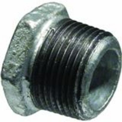 Picture of Galvanized-Plumbing Malleable-Iron Galvanized-Finish 1-1/2" X 1/2" Hex-Bushing