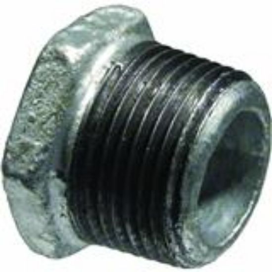 Picture of Galvanized-Plumbing Malleable-Iron Galvanized-Finish 1-1/2" X 1/2" Hex-Bushing