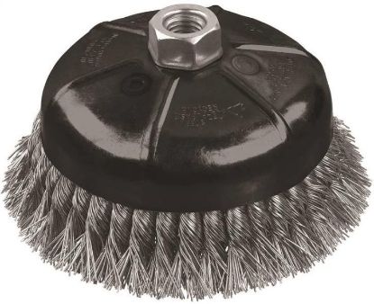 Picture of 4" Knotted-Wire Cup-Brush Carbon-steel 5/8"-11 Arbor