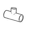 Picture of PVC-Plumbing Schedule-40 Reducing-Tee S x S x S 3/4" x 3/4" x 1/2"