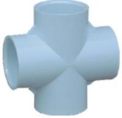Picture of PVC-Plumbing Schedule-40 3/4" CROSS S X S X S X S