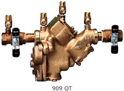 Picture of 1" 909QT Bronze reduced pressure backflow preventer with Quarter-Turn Valves-Bronze