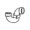 Picture of PVC-Plumbing Schedule-40 DWV-Rated P-Trap 1-1/2" H X H With Plastic-Nut Union
