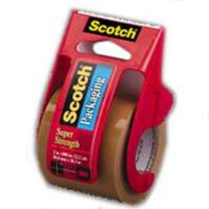 Picture of Super-Strength Packaging-Tape with Disposable Dispenser Tan 2" x 800"