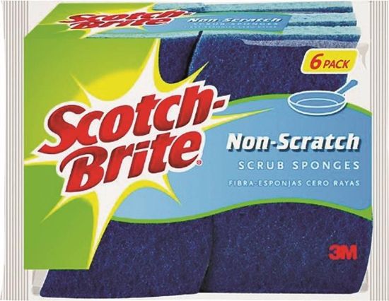 Picture of Scrub-Sponge Non-scratch Cellulose Blue 4.4" X 2.6" X 0.8" 6/pack